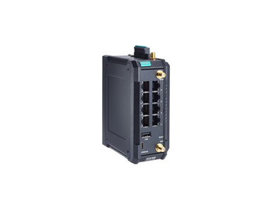 Moxa OnCell G4308-LTE4-GL-T - Industrial LTE Cat. 4 cellular secure router, global band support, 8 10/100/1000BaseT(X) RJ45 port by MOXA